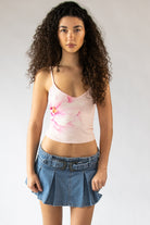 Double Buckle Belted Denim Mini Skort