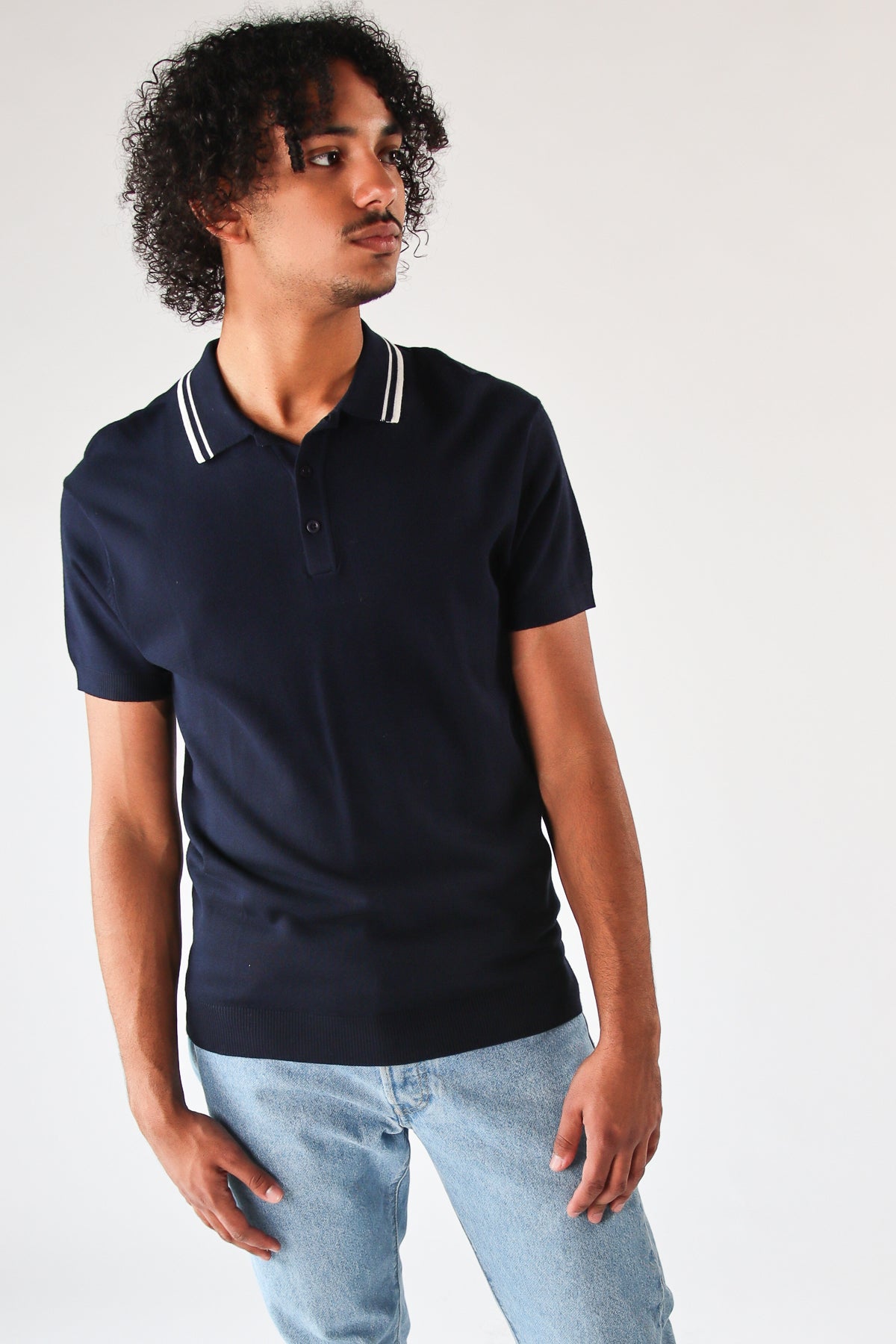 Double Stripe Collar Polo