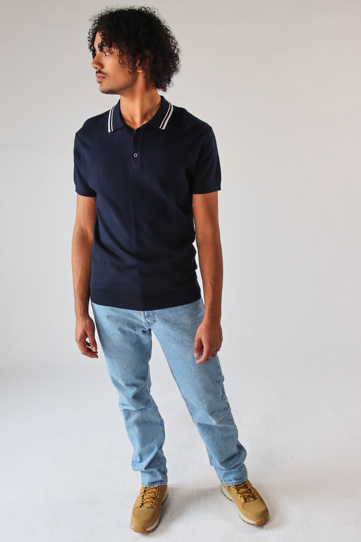 Double Stripe Collar Polo