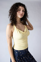 Cowl Neck Ruched Halter Top