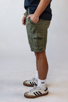Drawstring Twill Cargo Shorts