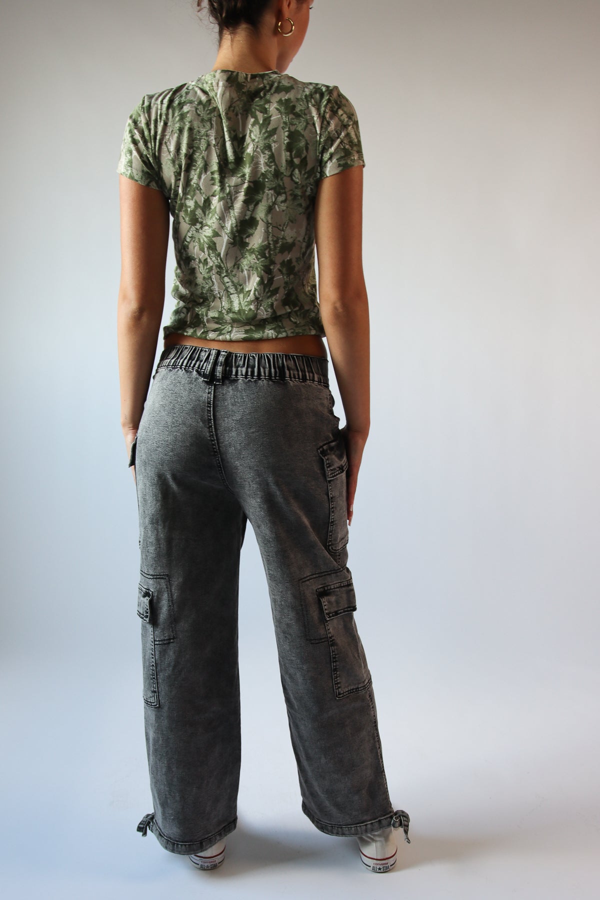 Drawstring Leg Double Cargo Jeans