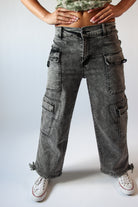 Drawstring Leg Double Cargo Jeans