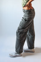 Drawstring Leg Double Cargo Jeans