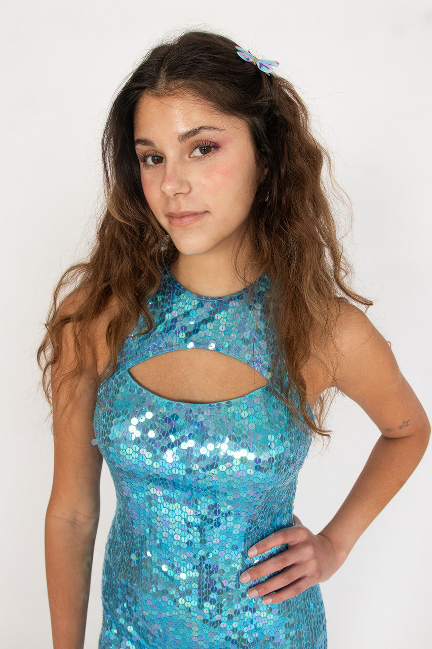 Vintage Aqua Sequin Dress by Adrianna Papell Ragstock Vintage Aqua Sequin Dress by Adrianna Papell Ragstock