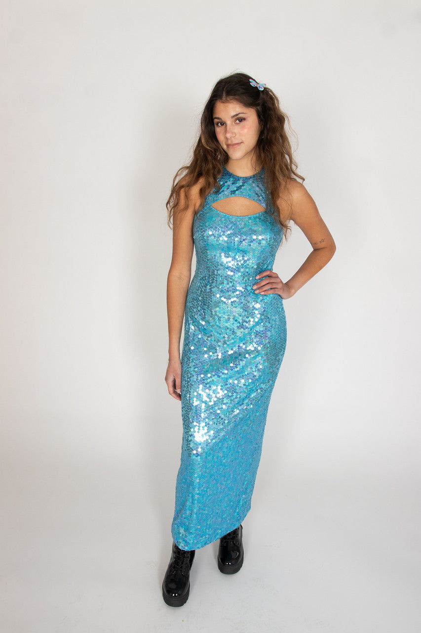 Vintage Aqua Sequin Dress by Adrianna Papell Ragstock Vintage Aqua Sequin Dress by Adrianna Papell Ragstock