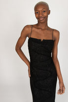 Vintage Sparkle Waves Spaghetti Strap Dress