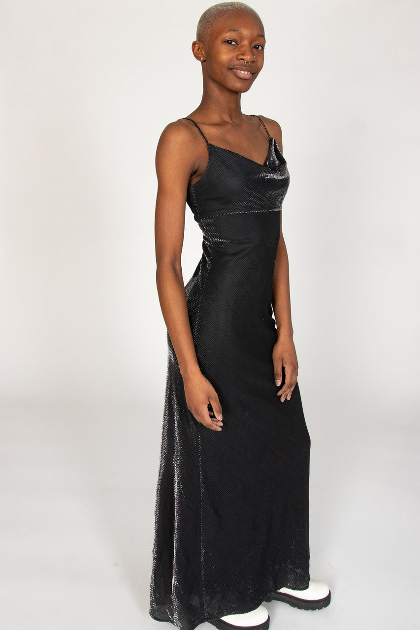 Vintage Black Metallic De-Laru Dress