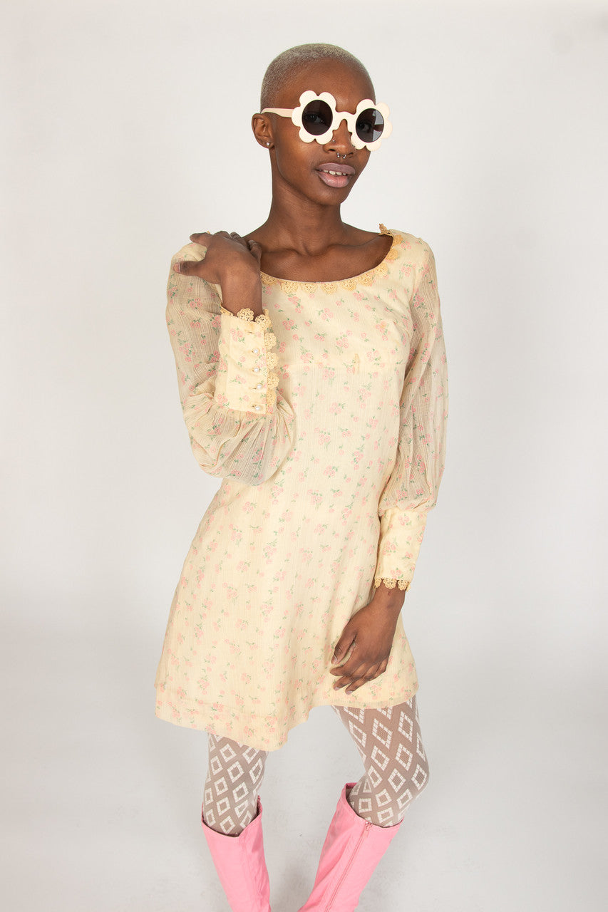 Vintage Arpeja Young Edwardian Floral Dress (1970s)