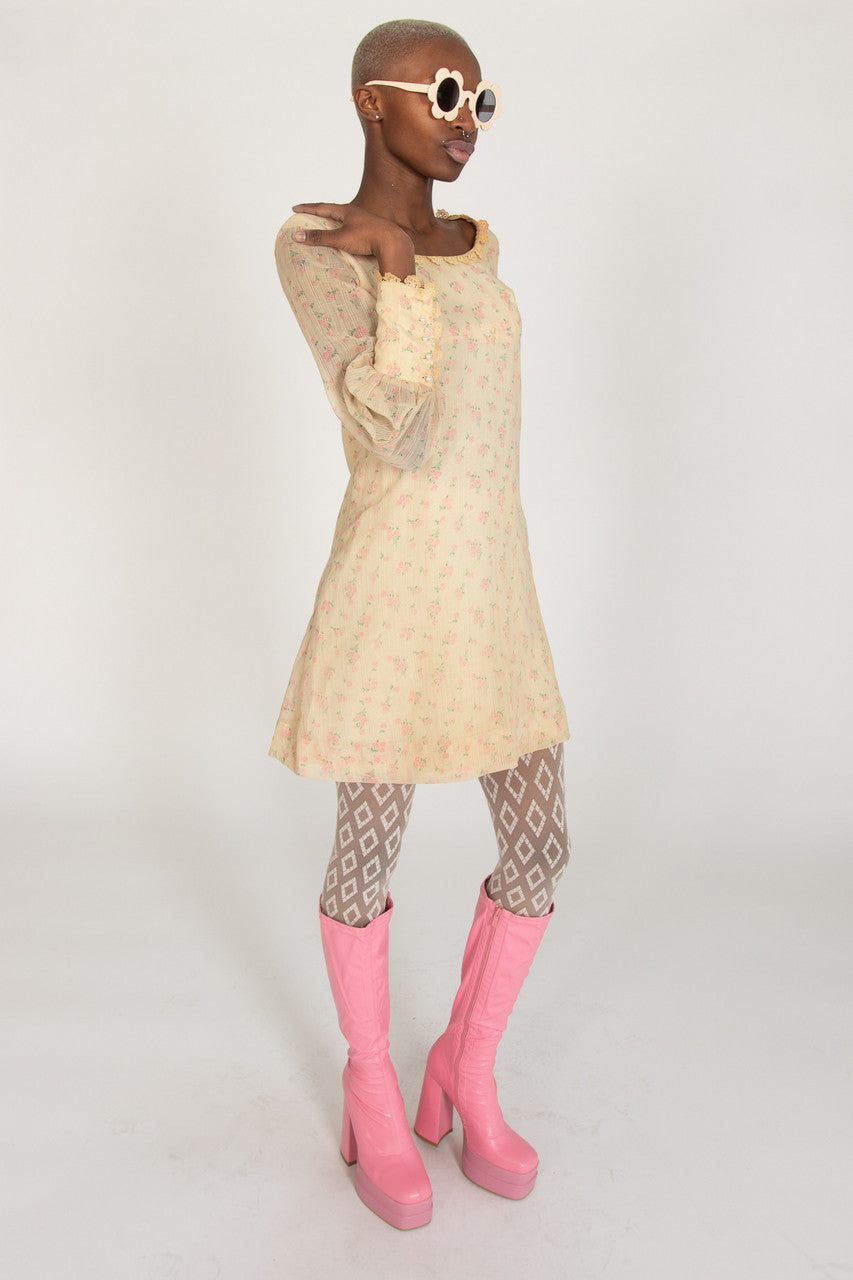 Vintage 1970s Mini Princess Floral Dress by Arpeja Young – Ragstock