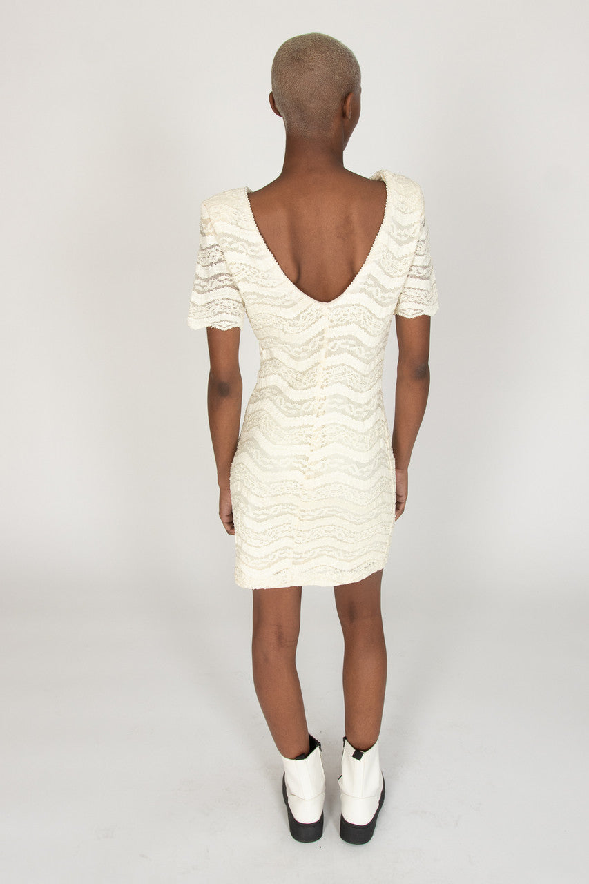 Vintage White Pearl Mini Dress