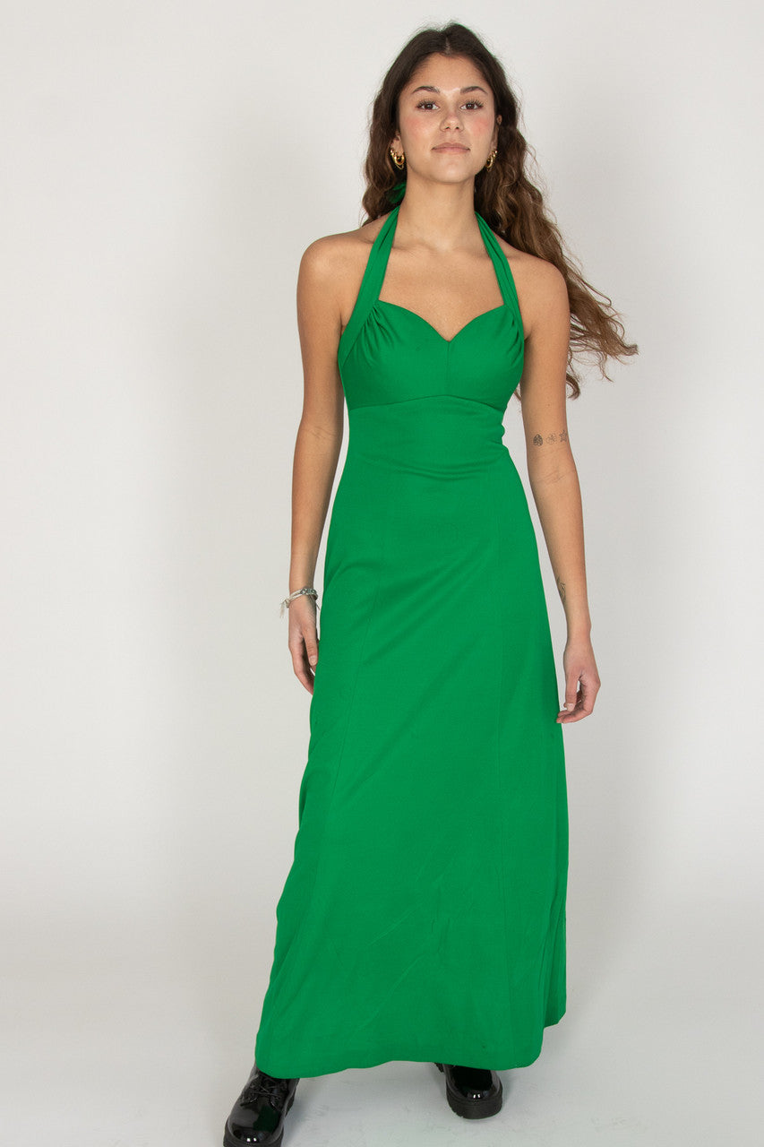 Green Halter Tie Maxi Dress Green Halter Tie Maxi Dress