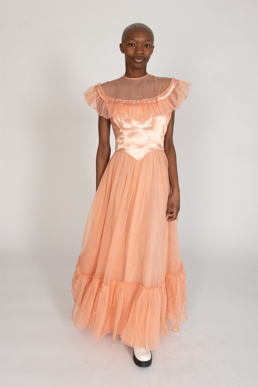 Vintage Fred Perlberg Peach Tulle and Satin Prom Dress – Ragstock