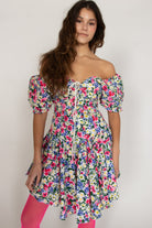 Vintage Puff Sleeve Floral Dress