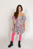 Vintage Puff Sleeve Floral Dress