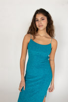Vintage City Triangles Teal Sparkles Dress