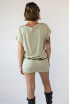 Drop Waist Western Belt Mini Dress