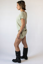 Drop Waist Western Belt Mini Dress