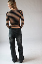Embroidered Cherry Wide Leg Jeans