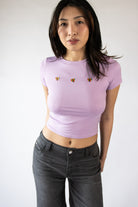 Embroidered Rainbow Hearts T-Shirt