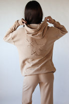 Embroidered Waffle Knit Zip Up Hoodie