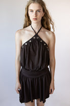 Eyelet Halter Handkerchief Mini