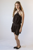 Eyelet Halter Handkerchief Mini