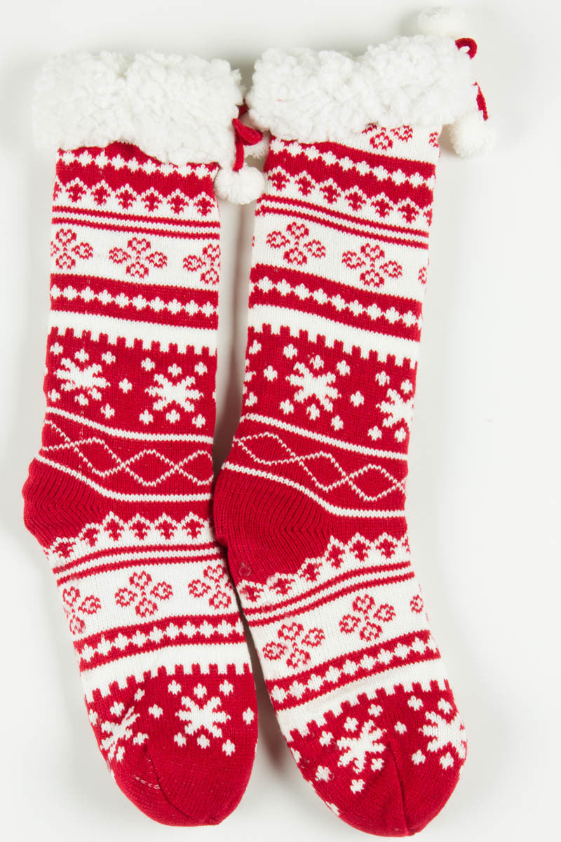 Sherpa Lined Christmas Socks