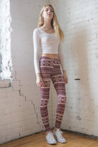Wine Snowflake Leggings