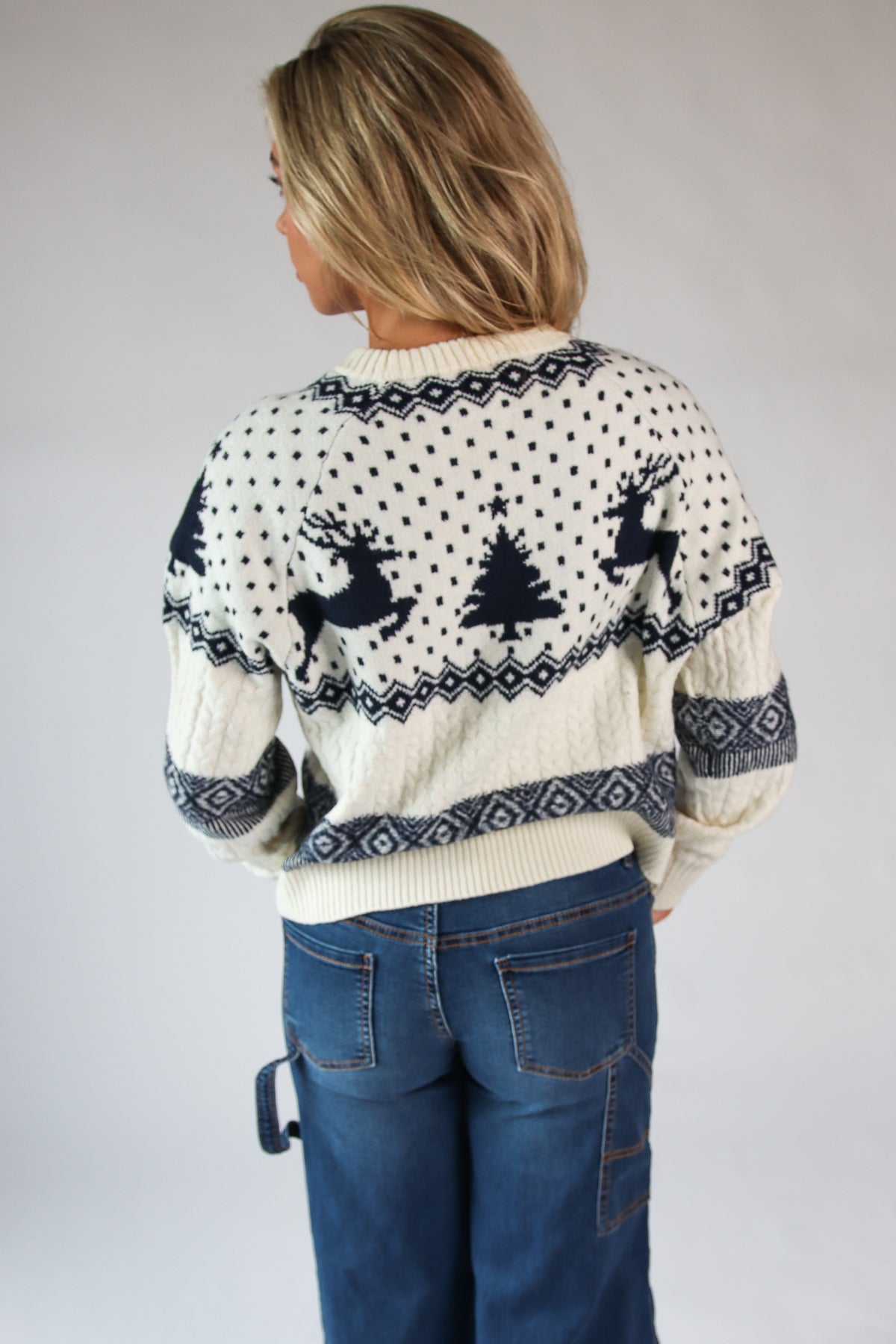 Fair Isle Cable Knit Sweater