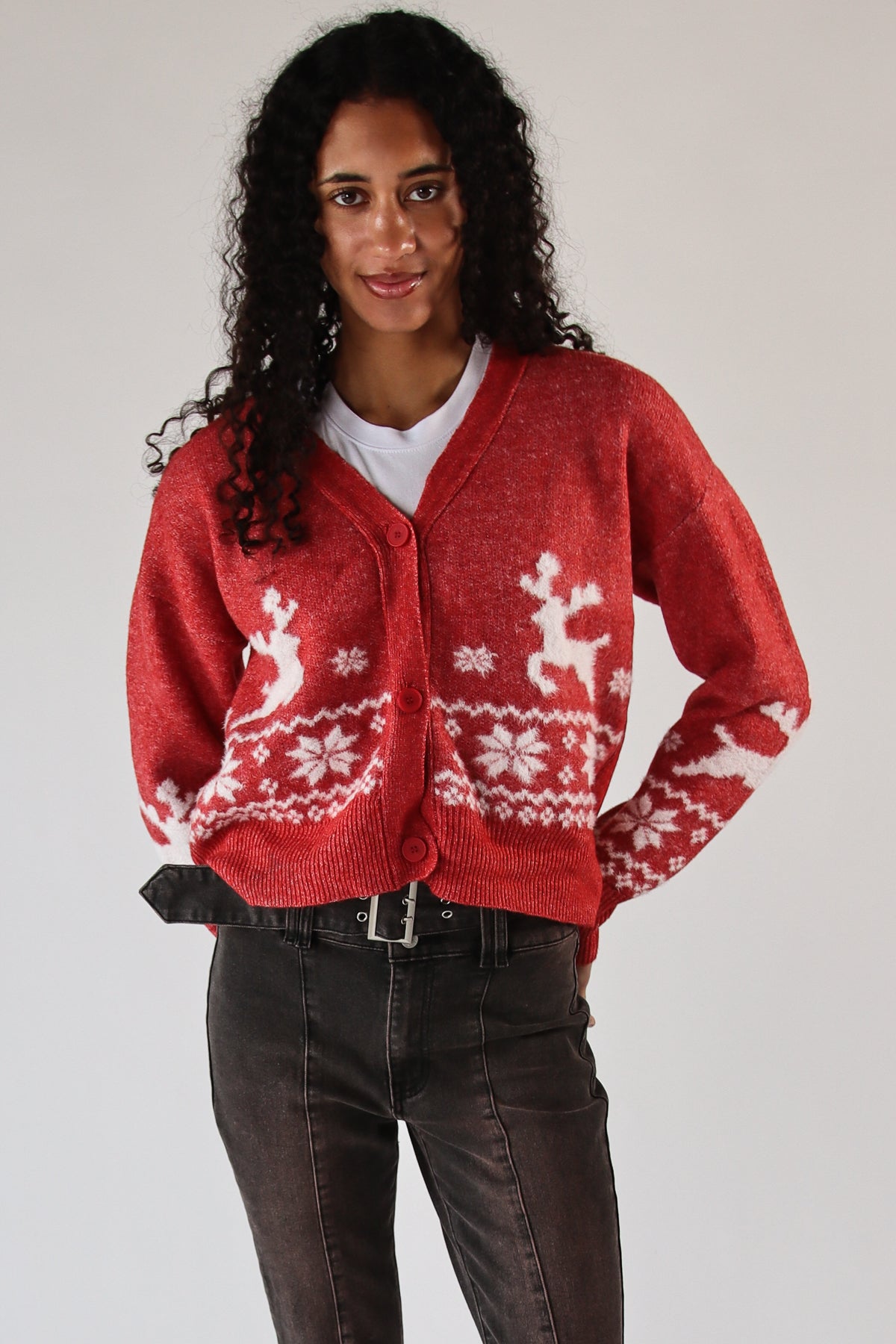 Fair Isle Fuzzy Cardigan