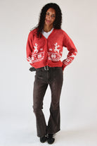 Fair Isle Fuzzy Cardigan