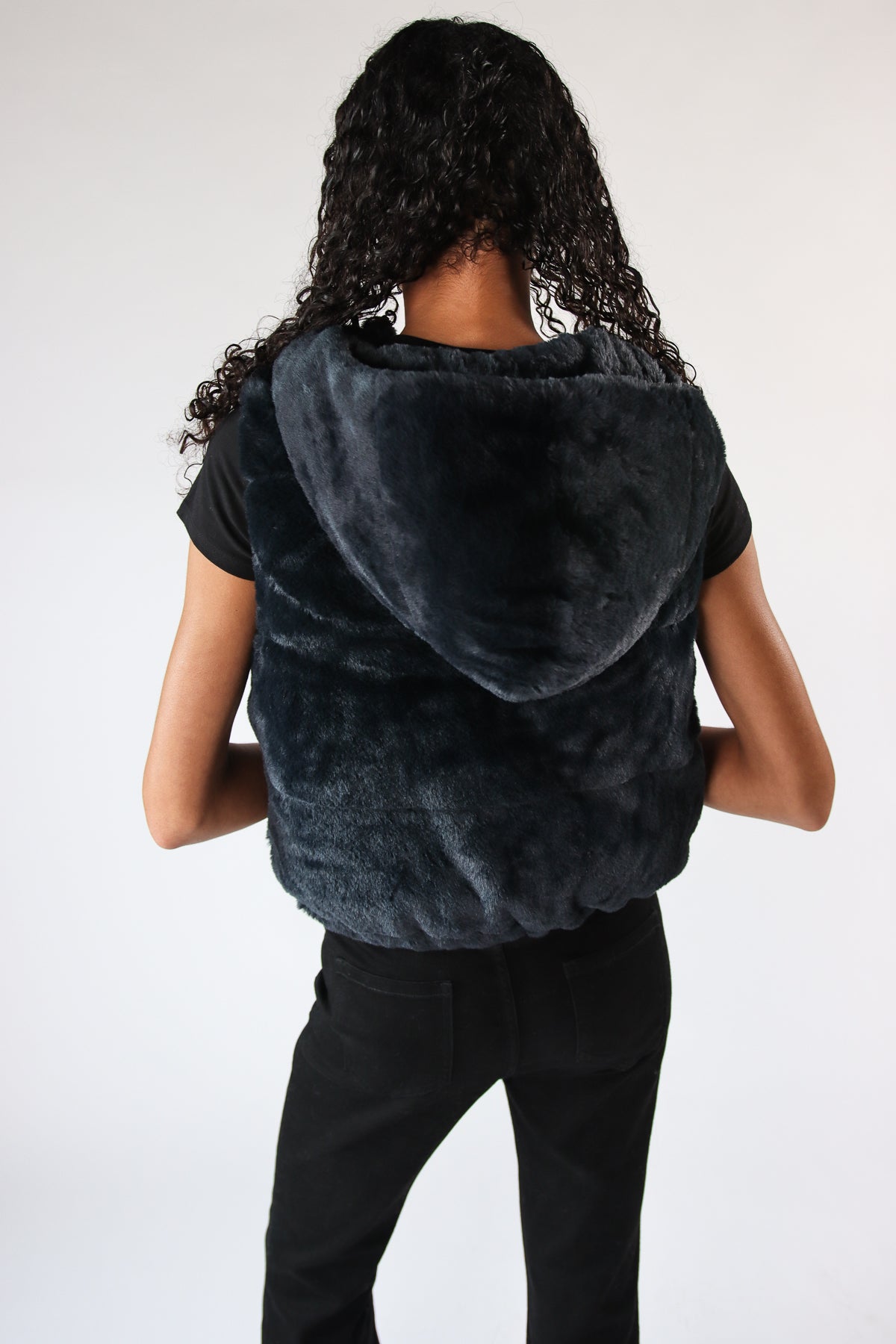 Faux Fur Hooded Vest