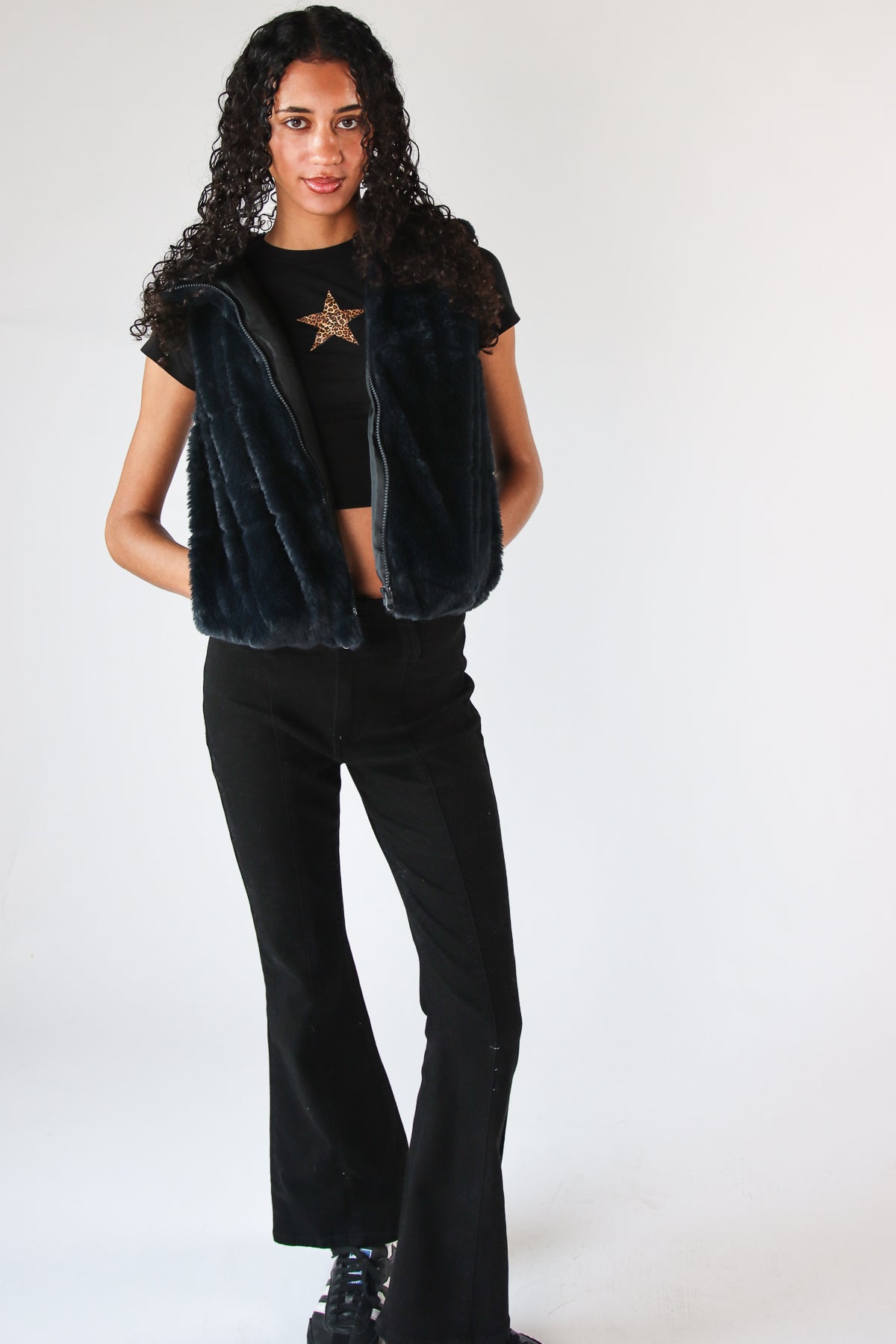 Faux Fur Hooded Vest