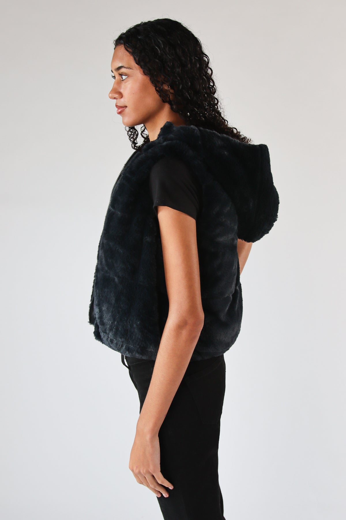 Faux Fur Hooded Vest