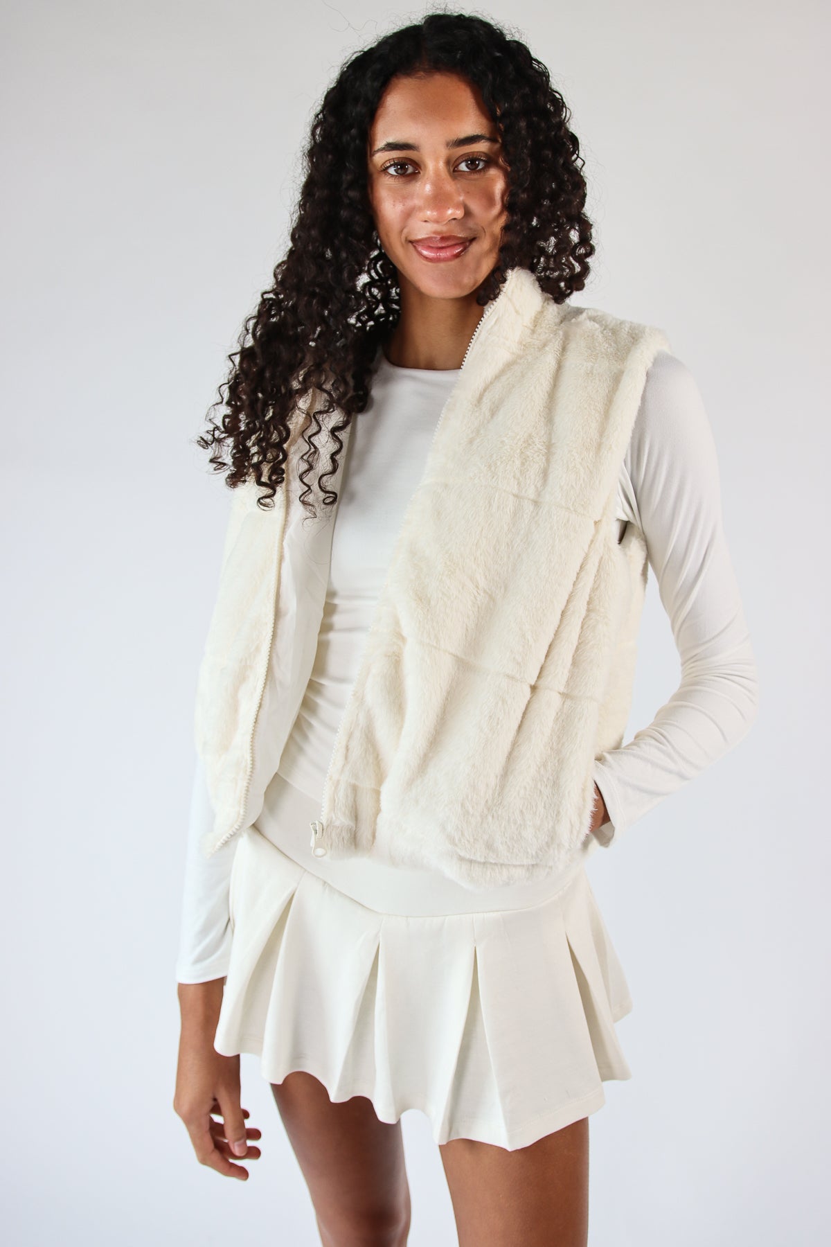 Faux Fur Hooded Vest