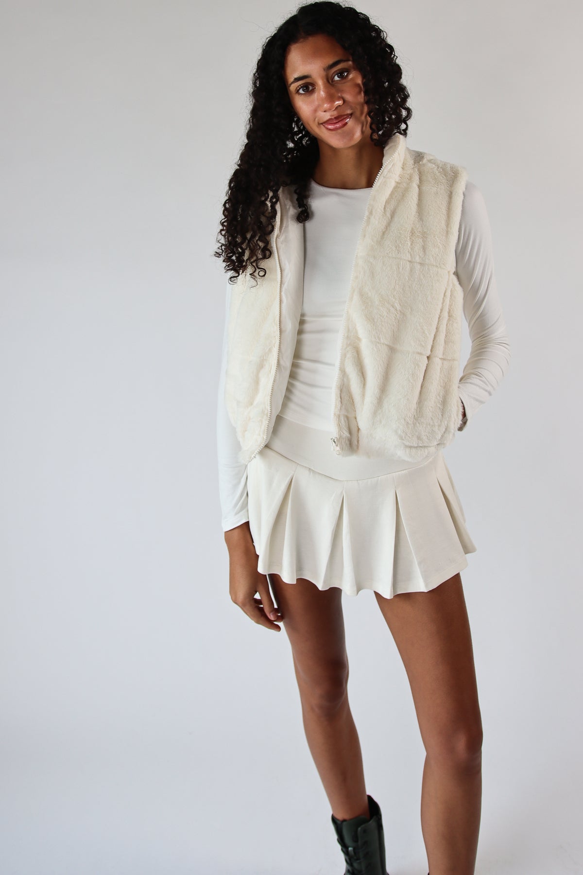 Faux Fur Hooded Vest