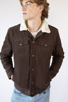 Faux Sherpa Lined Cord Trucker Jacket