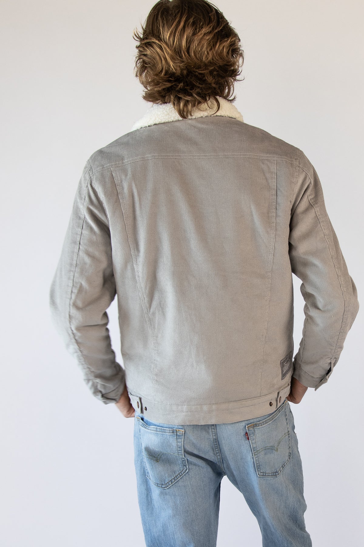 Faux Sherpa Lined Cord Trucker Jacket