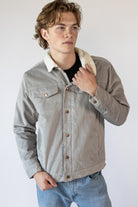 Faux Sherpa Lined Cord Trucker Jacket