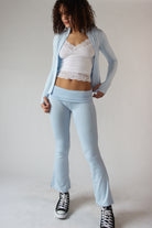 Fleece Lined Foldover Flare Pants