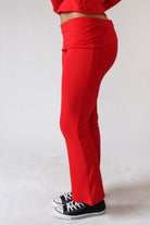 Ribbed Lightweight Fleece Lined Flare Leggings