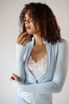 Fleece Lined Ribbed Zip Up Top