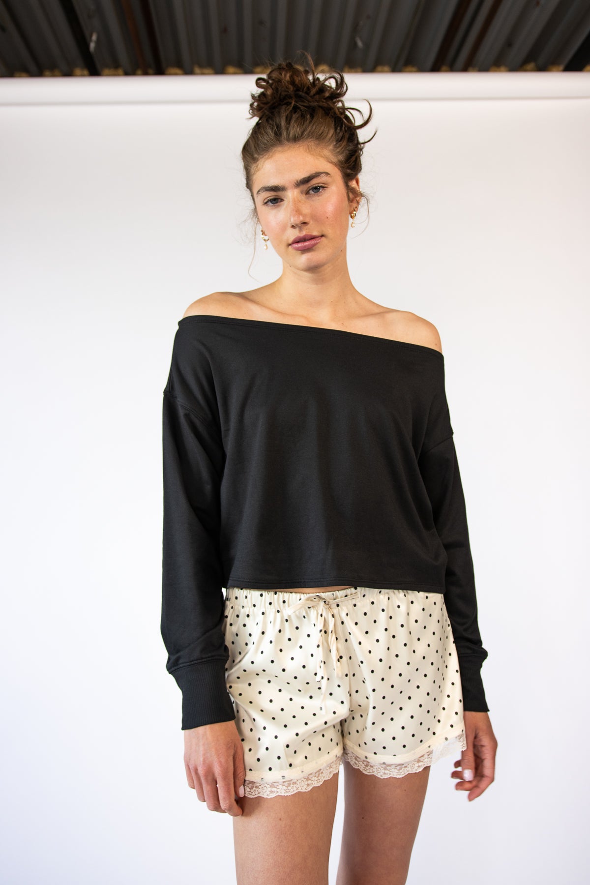 Fleece Lined Over the Shoulder Top