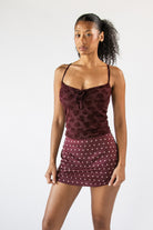 Mesh Flocked Babydoll Cami