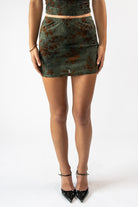 Flocked Mini Skirt