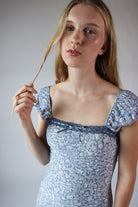 Floral Lace Trim Mini Dress