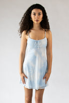 Floral Print Mesh Cami Dress Blue