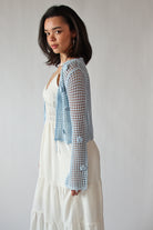 Flower Crochet Mesh Tie Front Cardigan