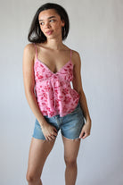 Flower Sequin Beaded Babydoll Top